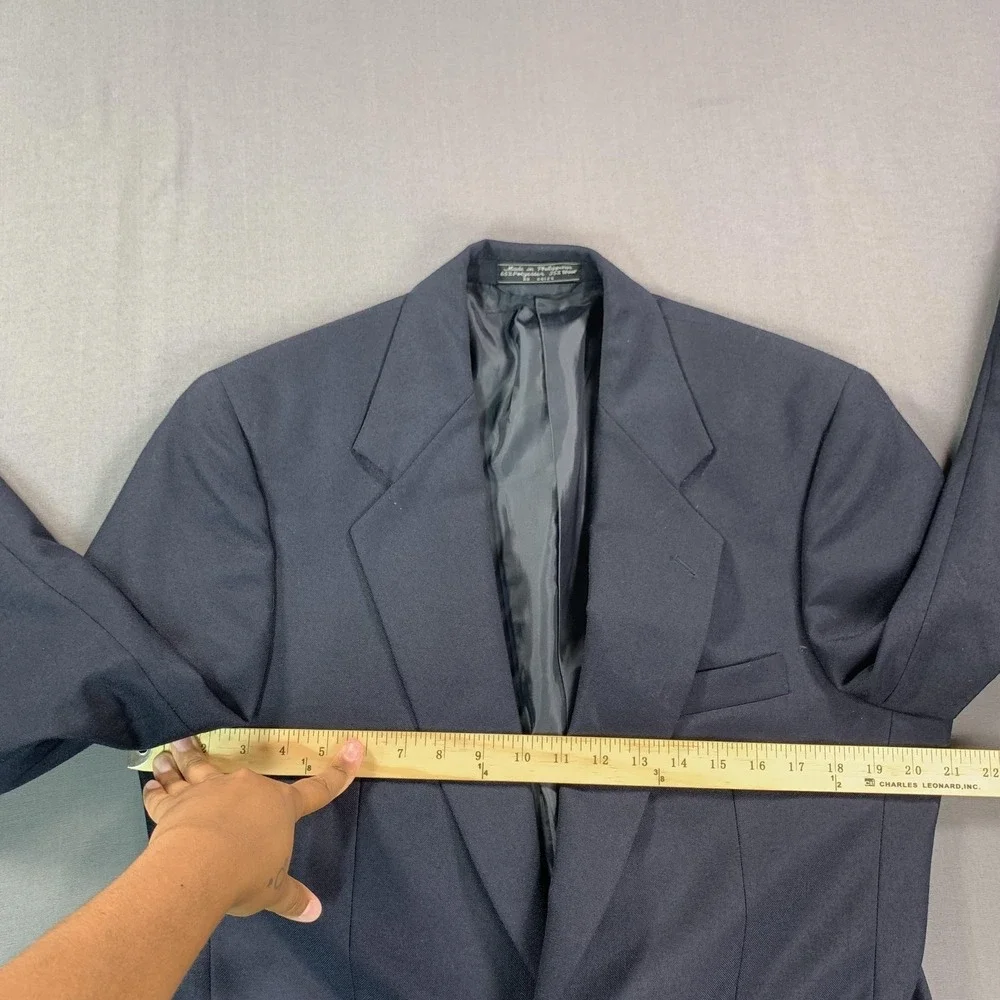 Bert Pulitzer Blazer Mens 38R Blue Polyester‎ Wool Gold Button Sport Coat Jacket